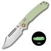 J1942XGD Bowie Pyrite Thumb Stud & Top Liner Lock Folding Knife G10(Glow In the Dark) Handle (3.35'' AR-RPM9 Steel Stone Wash Blade)