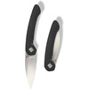 OCA42SLB 4" (10.16cm) closed. 2.75" (6.99cm) satin finish AUS-10A stainless blade. Black PVD coated stainless handle. Thumb stud.