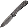 CIVC2103DS3 4.5" (11.43cm) closed. 3.5" (8.89cm) Damascus steel blade. Marbled carbon fiber handle. Pocket clip. Black nylon zippered storage case.