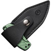CIVC210364 6.25" (15.88cm) overall. 2.25" (5.72cm) black stonewash finish false edge 14C28N Sandvik stainless dagger blade. Green aluminum handle. Adjustable folding push dagger. Black leather belt sheath.
