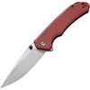 CIVC2102B 4.5" (11.43cm) closed. 3.5" (8.89cm) stonewash finish 14C28N Sandvik stainless blade. Burgundy G10 handle. Extended tang. Lanyard hole. Pocket clip. Thumb stud.