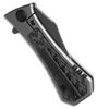 AUX002BK 3.75" (9.53cm) closed. 2.75" (6.99cm) black DLC coated Bohler M390 stainless bowie blade. Black DLC coated titanium handle with carbon fiber inlay. Extended tang. Pocket clip. Boxed.