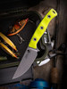 MCT9510HV1 Akris Stonewash Standard G-10 High Visibility with Dark Chocolate Leather Sheath