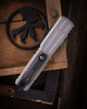 MCT1120EX1NCS Automatic opening. 5" (12.7cm) closed. 3.5" (8.89cm) two-tone finish premium steel blade. Gray aluminum handle. Lanyard hole. Glass breaker. Pocket clip. Bayonet style blade.