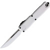 MCT112141STD Stormtrooper Automatic opening. 5" (12.7cm) closed. 3.5" (8.89cm) white coated Bohler M390MK stainless blade. White aluminum handle. Glass breaker. Lanyard hole. Pocket clip. Black accents.