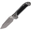 MCT113610APWME Automatic opening. 4.5" (11.43cm) closed. 3.5" (8.89cm) Apocalyptic finish Bohler M390MK stainless tanto blade. Weathered aluminum handle with black traction insert. Lanyard hole. Pocket clip.
