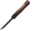 H0406ARB 5.13" (13.03cm) closed. 3.5" (8.89cm) black stonewash finish CPM MagnaCut stainless tanto blade. Rootbeer aluminum handle with black traction inlay. Pocket clip.