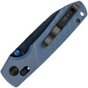 VOSA4903 4.38" (11.13cm) closed. 3.25" (8.26cm) blue Cerakote finish Nitro V steel drop point blade. Blue G10 handle. Thumb stud. Pocket clip. Lanyard hole. Blue aluminum backspacer. Black nylon zippered storage case.