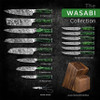 "Wasabi" 16-Piece Japanese Knife Block Set (Green Resin)