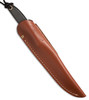 GR2 8" (20.32cm) overall. 4" (10.16cm) stainless blade. Rosewood handle. Full tang. Lanyard hole. Offset handles. Brown leather belt sheath.