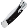 BU110BRS20 4.88" (12.4cm) closed. 3.75" (9.53cm) satin finish MagnaCut steel clip point blade. Black Ebony wood handle. Nickel silver bolster(s).