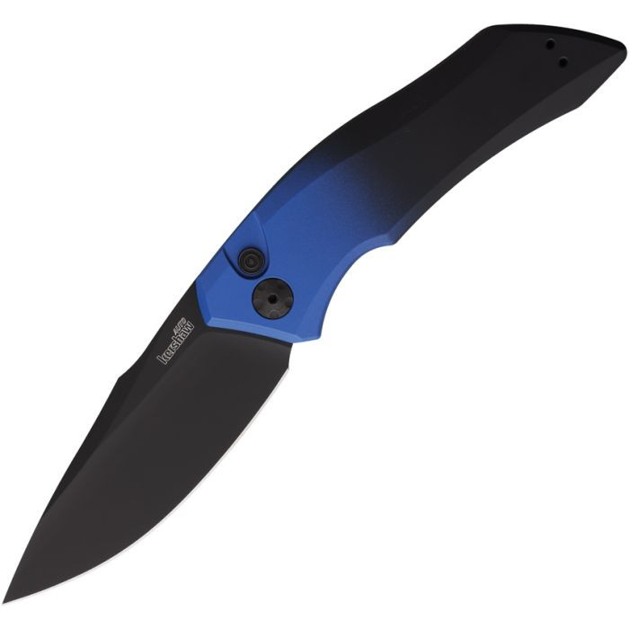KS7100GBLUBLK Launch 1 AUTO CPM-MagnaCut Black Blade, Blue/Black Aluminum Handle