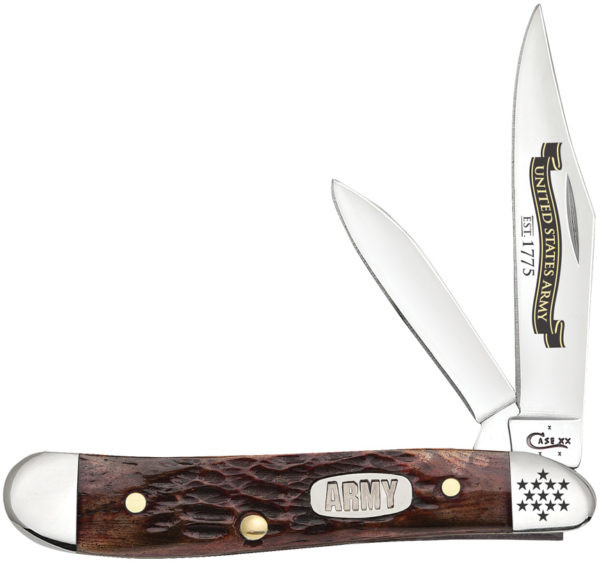 CASE - XX PEANUT KNIFE U S ARMY WALNUT BONE 15030