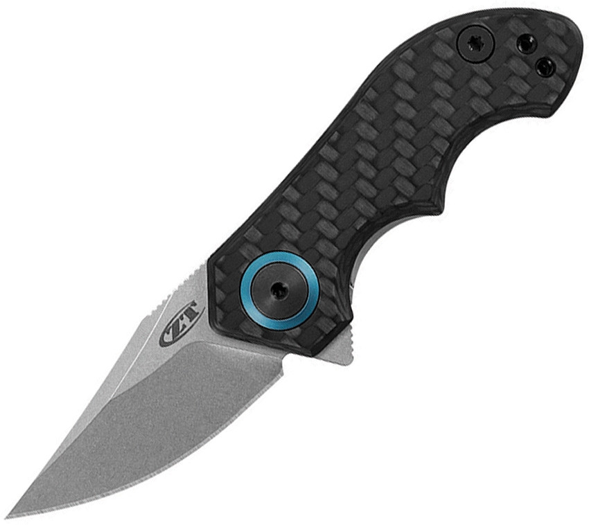 ZT0022 Stonewash CPM-20CV Blade / Carbon Fiber with Stonewash Titanium Back Handle
