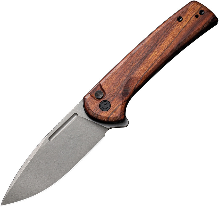 Conspirator Button Lock Brown micarta.