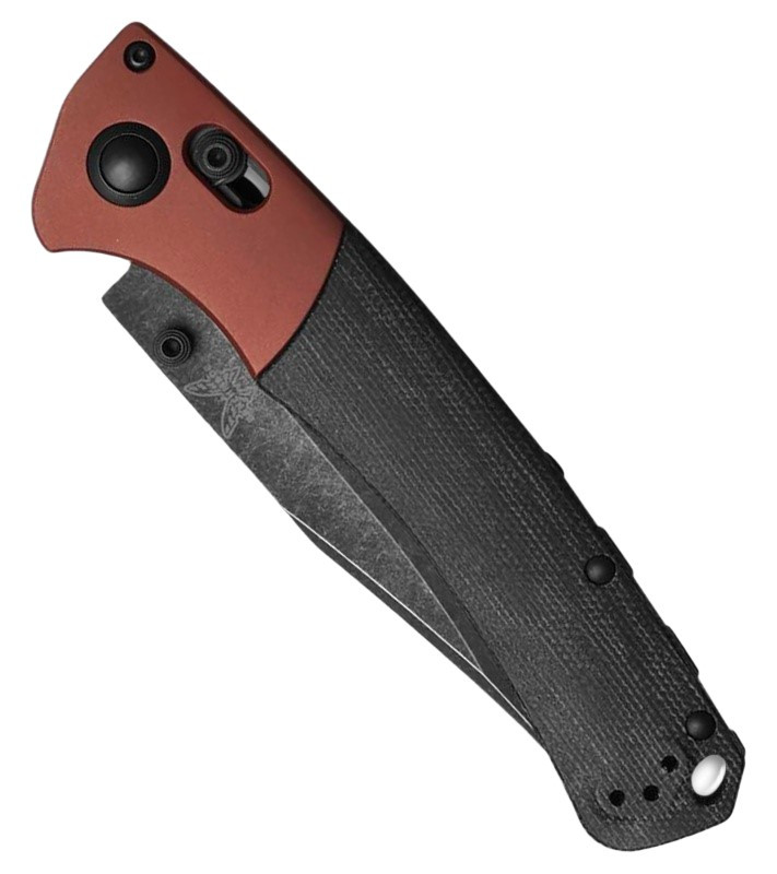 15080BK-04 Crooked River DLC Battle Wash CPM-MagnaCut Clip Point Blade / Burnt Copper Bolsters / Canvas Micarta Handle