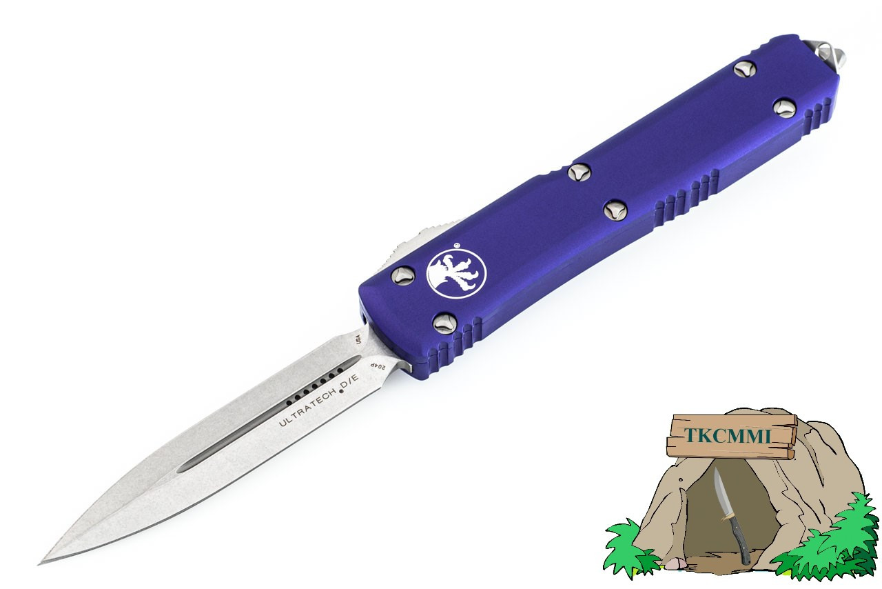Microtech - 122-10PU Ultratech D/E - Purple Handle - Stonewash Blade