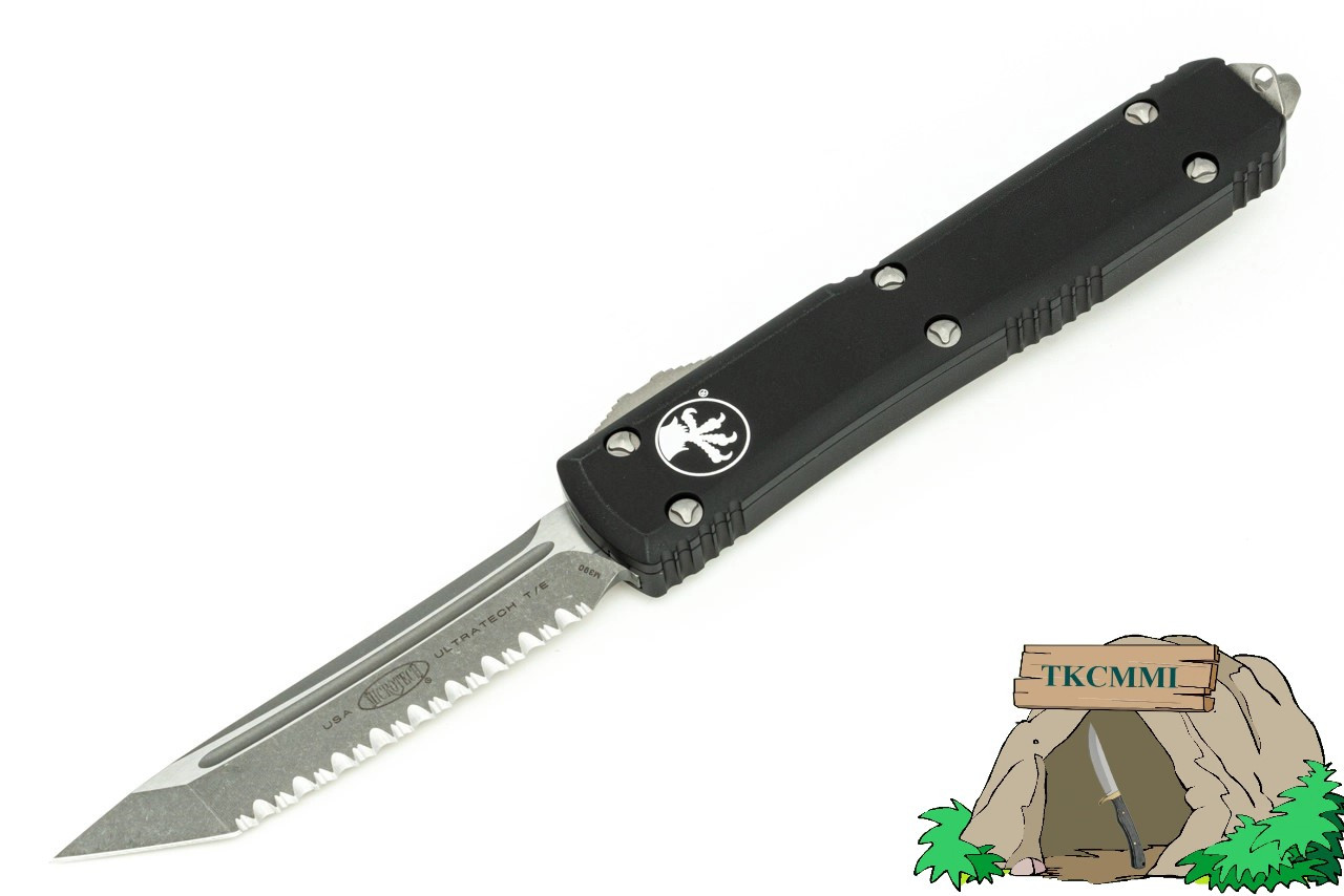 Microtech - 123-12AP Ultratech T/E - Black Handle - Apocalyptic Blade