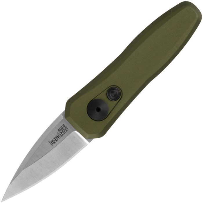KS7500OL Auto Launch 4 Button Lock atin finish CPM-154 stainless blade. OD green aluminum handle