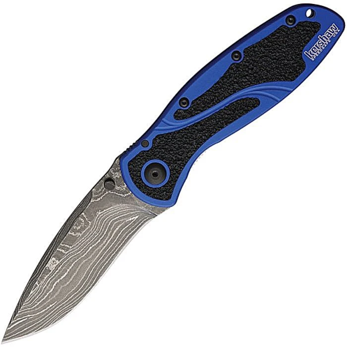 KS1670NBDAM Blur Linerlock A/O Blue Damascus