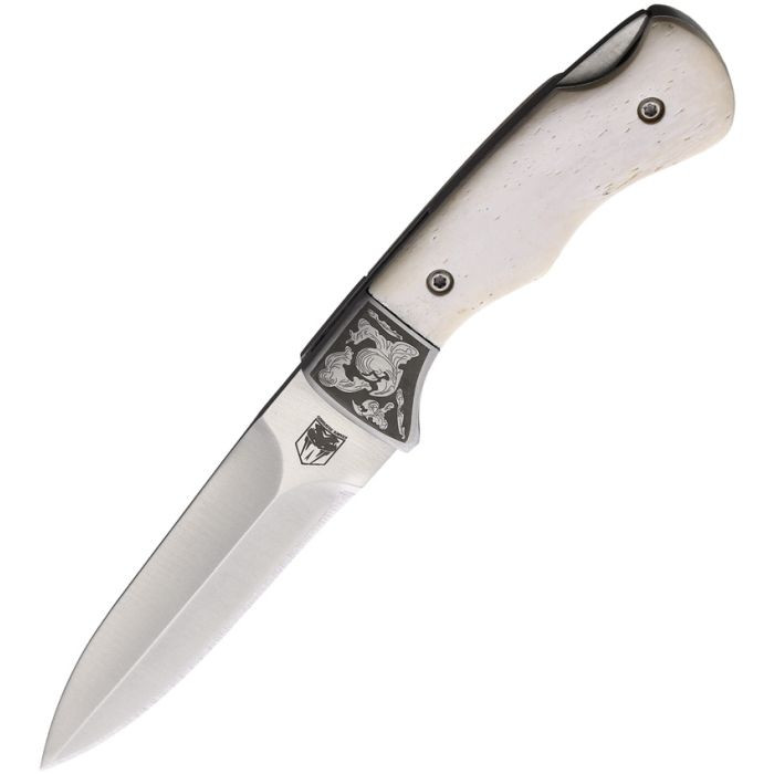 WHITE BONE ADJUSTABLE FOLDING PUSH DAGGER