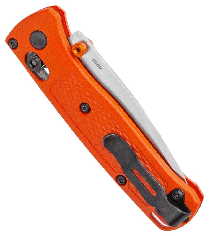 533 Mini Bugout Satin CPM-S30V Drop Point Blade / Orange Grivory Handle