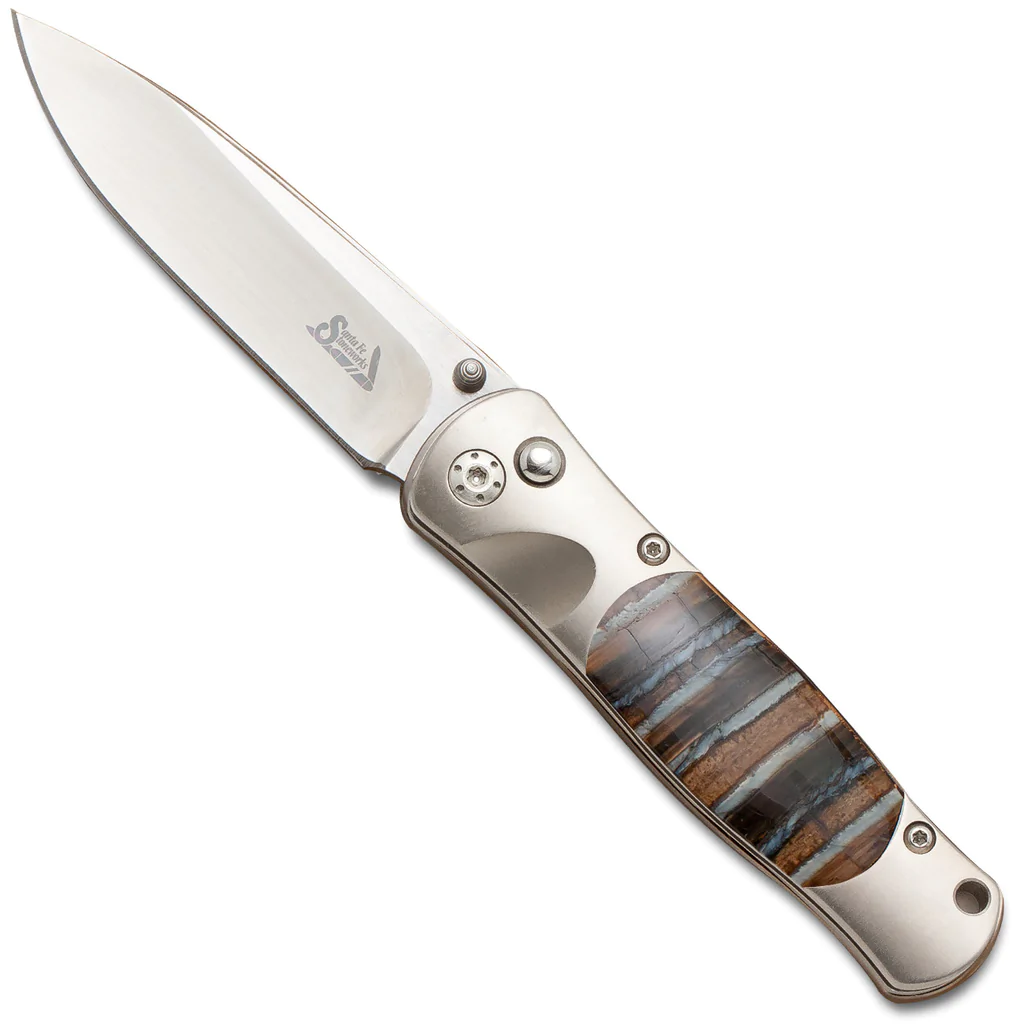 Santa Fe Stoneworks - Tesoro - Woolly Mammoth Tooth 3 1/2" Button Lock Knife