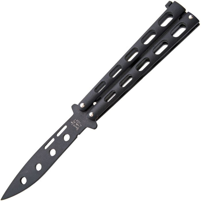 BC115BTR 5" (12.7cm) closed. 3.38" (8.59cm) black powder coated 1095HC steel blade. Black powder coated zinc handle. Pocket clip.