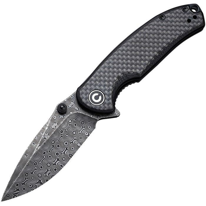 Pintail Flipper And Thumb Stud Knife Carbon Fiber Overlay On G10 Handle