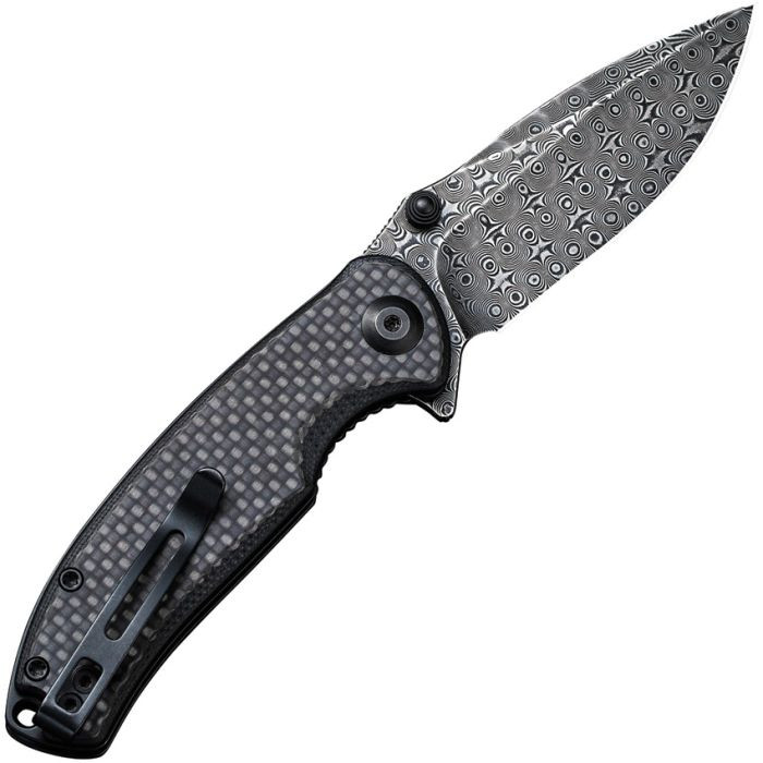 Pintail Flipper And Thumb Stud Knife Carbon Fiber Overlay On G10 Handle
