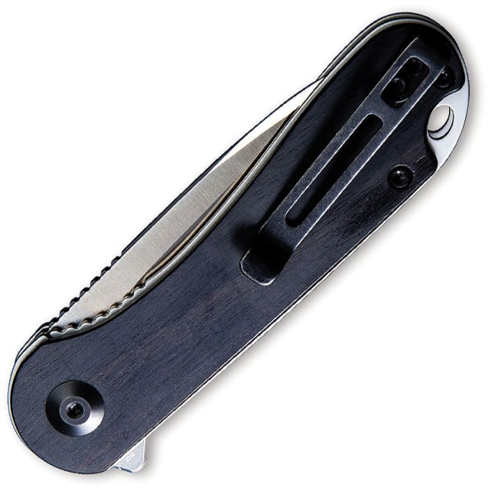 Elementum Flipper Knife Wood Handle (2.96" D2 Blade)