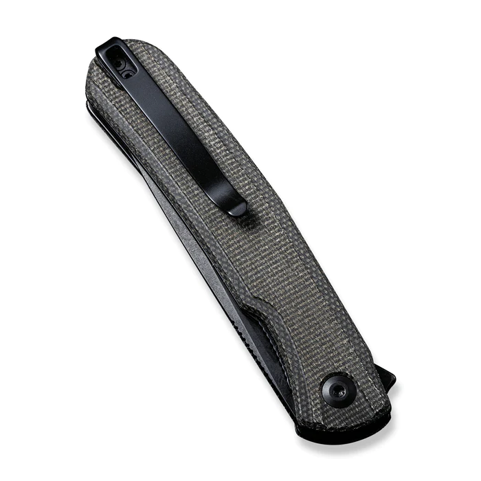 Scitus Flipper Knife Dark Green Canvas Micarta Handle