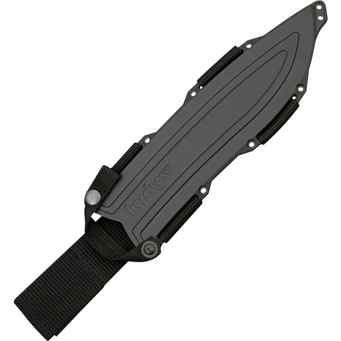 KS1077 Camp 10 Machete Black / Gray 16" Overall, FRN Handle, FRN Belt Sheath