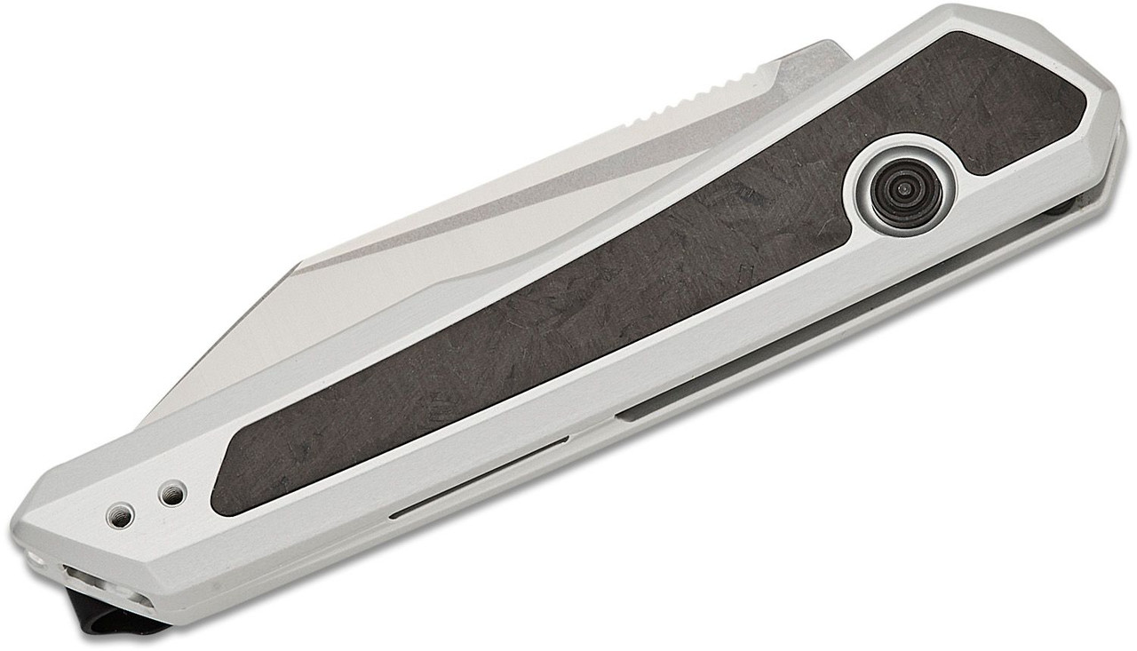 7050 Launch 20 AUTO Folding Knife 3" CPM-MagnaCut Two-Tone Reverse Tanto Blade, Clear Anodized Aluminum Handles with Carbon Fiber Inlays