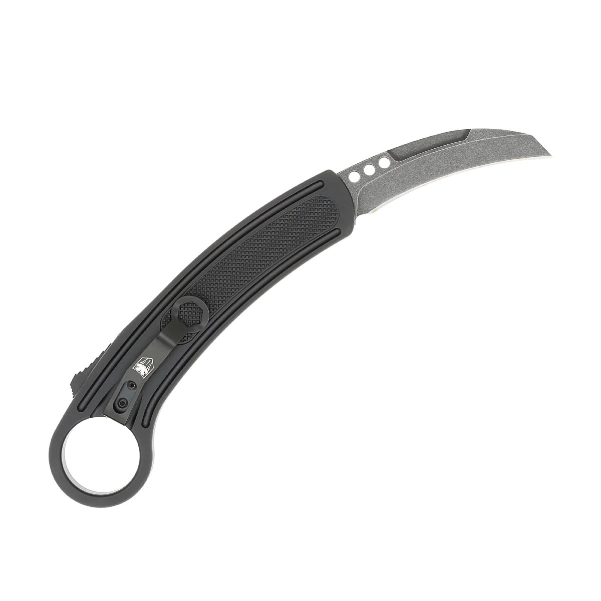 KARAMBIT BLACK W/ D2 STONEWASH BLADE