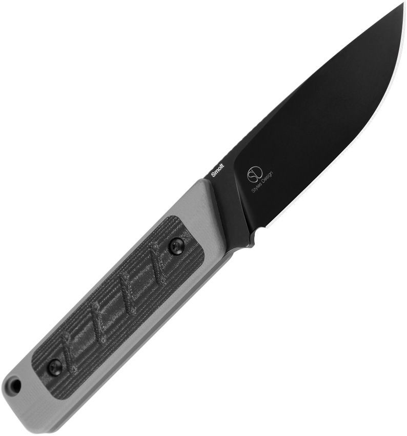 Kizer Cutlery 1063A1 Jonathan Styles Smolt Fixed Blade Knife 2.93" CPM-3V Black Drop Point Blade, Gray G10 Handles with Black Micarta Inlays, Kydex Sheath