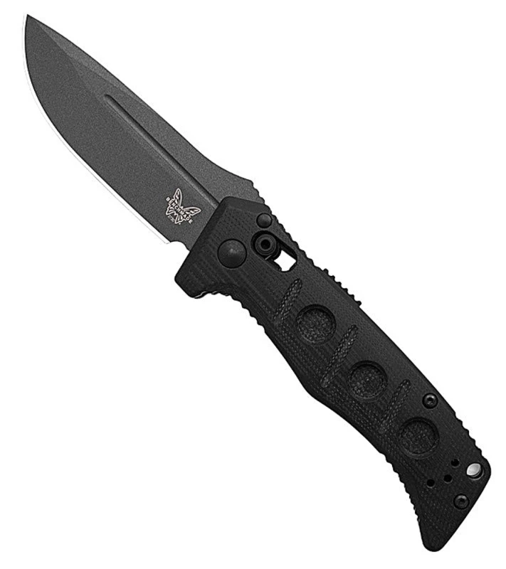 273GY-04 Mini Adamas Tungsten Gray Cerakote MagnaCut Drop Point Blade / Black G10 Handle