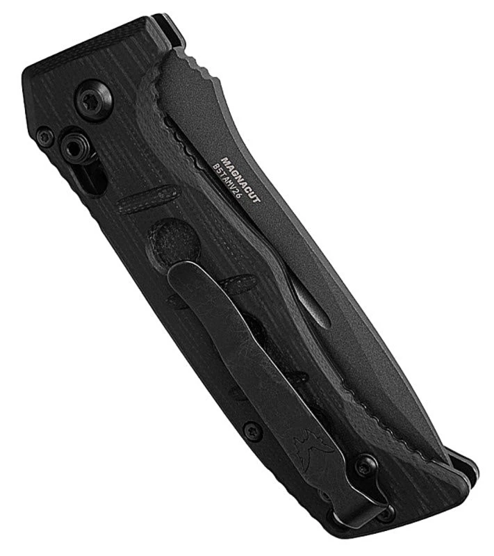 273GY-04 Mini Adamas Tungsten Gray Cerakote MagnaCut Drop Point Blade / Black G10 Handle