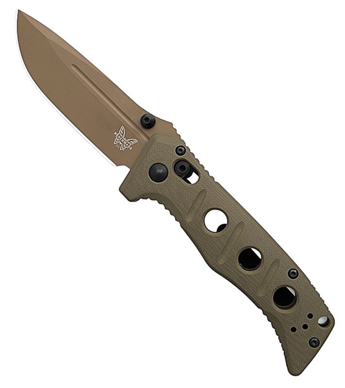 273FE-05 Mini Adamas Flat Earth Cerakote MagnaCut Drop Point Blade / OD Green G10 Handle