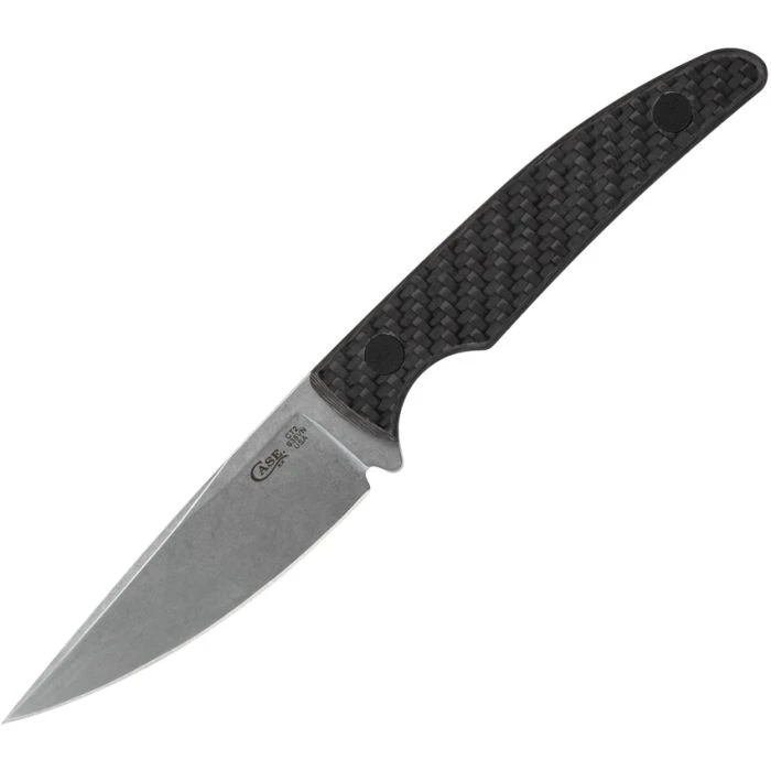 Black Carbon Fiber Weave CT2 Hunter with Embellished Leather Sheath