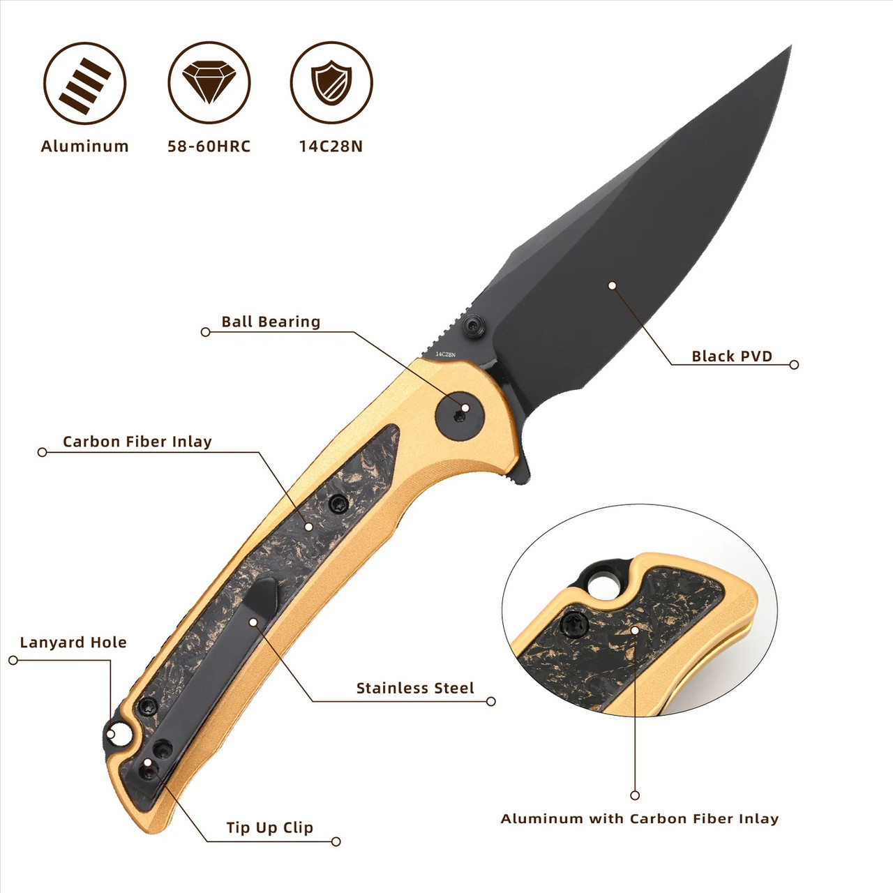 Scort Linerlock Gold/CF