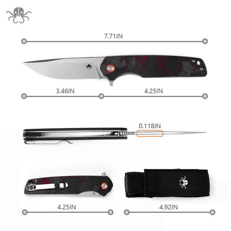 Warpath Linerlock Black/Red CF