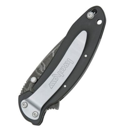 KS1620DAMBK Scallion Framelock A/O Black / Damascus