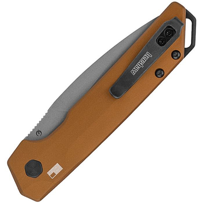 KS7038BRZ Auto Launch Iridium stonewash finish CPM MagnaCut stainless spear point blade. Bronze anodized aluminum handle