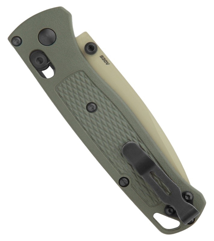 535TN-11 AXIS Lock Desert Verde Cerakote S30V Drop Point Blade, Dark Olive Grivory Handle Black Clip