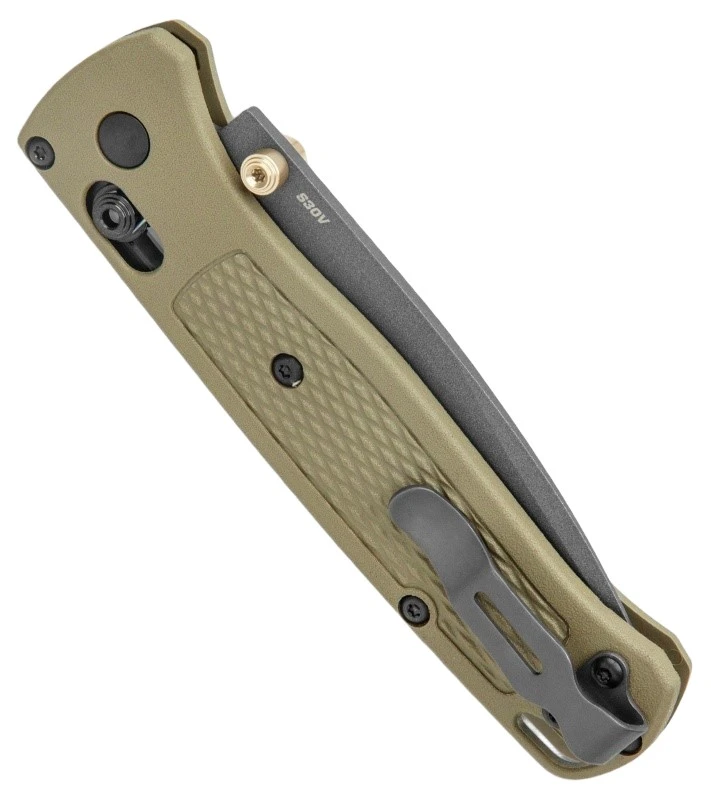 535GRY-1 AXIS Lock Smoked Gray S30V Drop Point Blade, Ranger Green Grivory Handle Black Clip