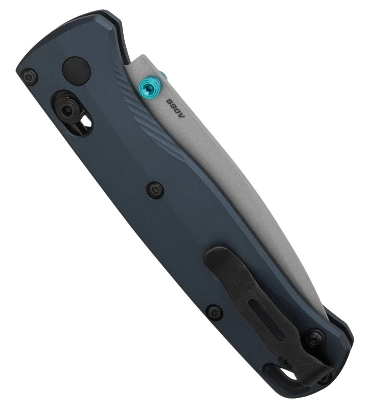 535SL-13 AXIS LOCK Crater Blue Aluminum Handle / CPM-S90V Drop Point Blade, Black Oxide Clip