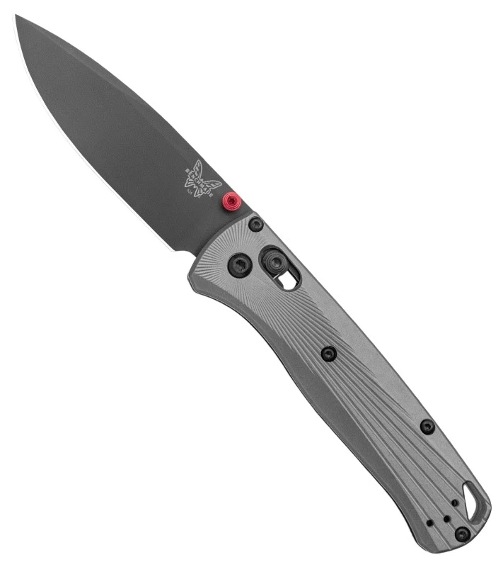 535BK-4 AXIS LOCK Sunburst Milled Aluminum Handle / Black M390 Drop Point Blade, Black Oxide Clip