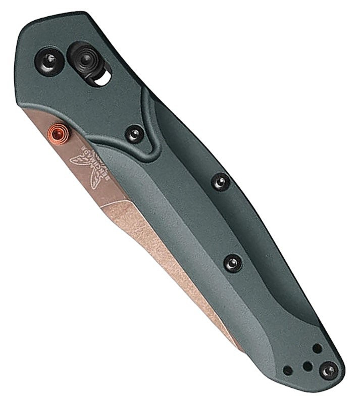 940FE-2601 Osborne Reverse Tanto FDE PVD Battlewash S90V Blade / Taiga Green Aluminum Handle