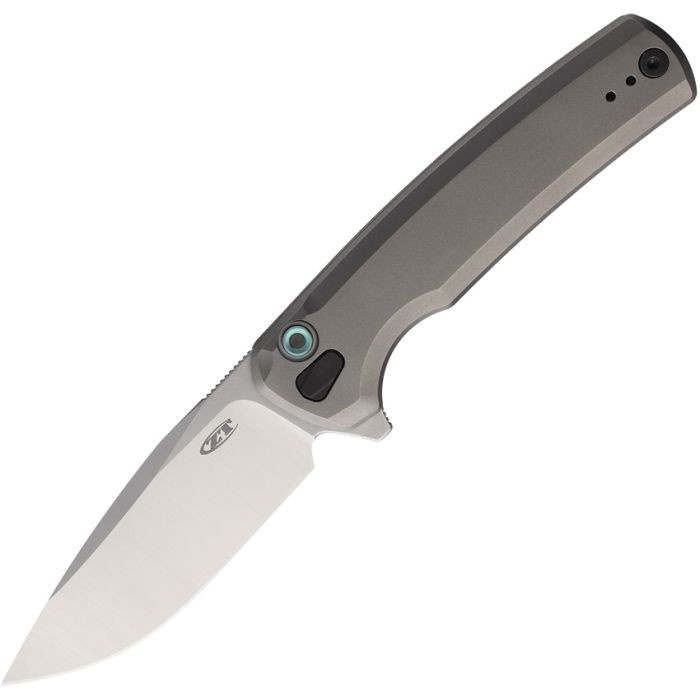 ZT0044 Stonewash Satin S45VN Drop Point Blade / Bead Blast Titanium Handle